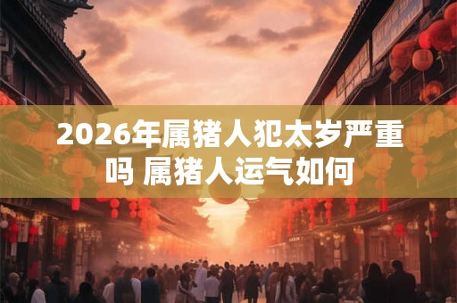 2026年属猪人犯太岁严重吗 属猪人运气如何