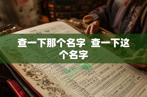查一下那个名字  查一下这个名字
