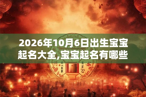 2026年10月6日出生宝宝起名大全,宝宝起名有哪些技巧？