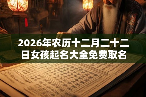 2026年农历十二月二十二日女孩起名大全免费取名