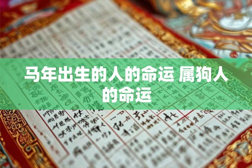 马年出生的人的命运 属狗人的命运