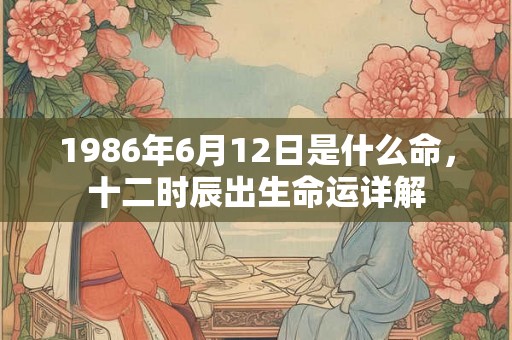 1986年6月12日是什么命，十二时辰出生命运详解