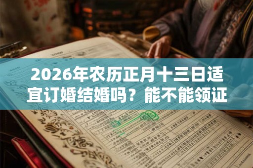 2026年农历正月十三日适宜订婚结婚吗？能不能领证？