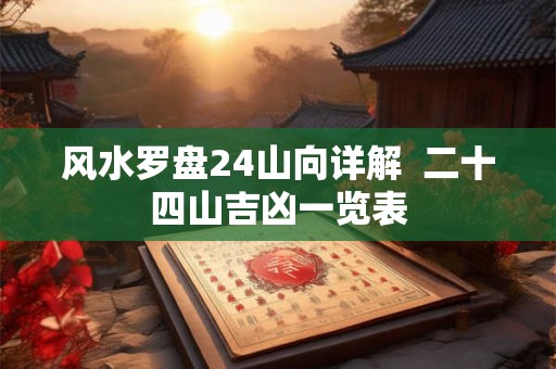 风水罗盘24山向详解  二十四山吉凶一览表