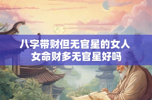 八字带财但无官星的女人 女命财多无官星好吗 八字带财但无官星的女人 女命财多无官星好吗