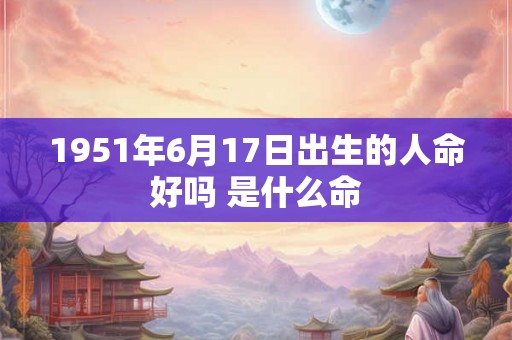 1951年6月17日出生的人命好吗 是什么命