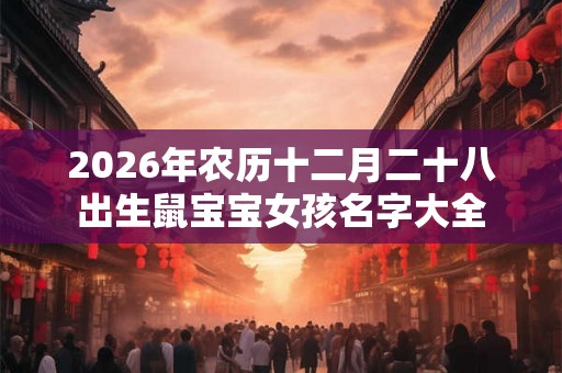 2026年农历十二月二十八出生鼠宝宝女孩名字大全