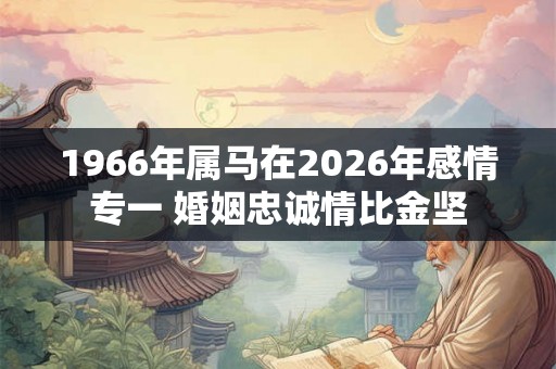 1966年属马在2026年感情专一 婚姻忠诚情比金坚