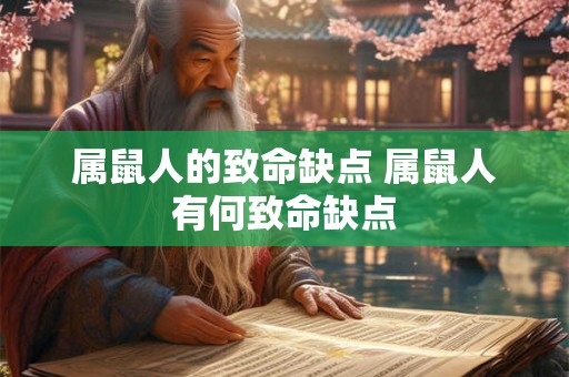 属鼠人的致命缺点 属鼠人有何致命缺点 属鼠人的致命缺点 属鼠人有何致命缺点