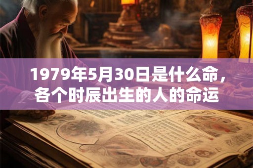 1979年5月30日是什么命，各个时辰出生的人的命运