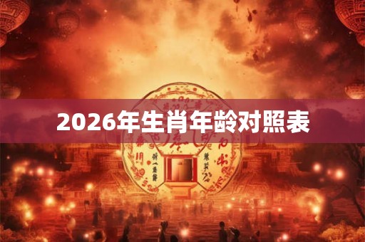 2026年生肖年龄对照表