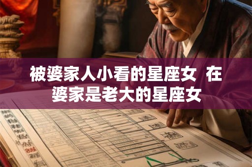 被婆家人小看的星座女  在婆家是老大的星座女