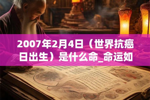 2007年2月4日（世界抗癌日出生）是什么命_命运如何