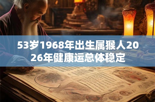 53岁1968年出生属猴人2026年健康运总体稳定 53岁1968年出生属猴人2026年健康运总体稳定
