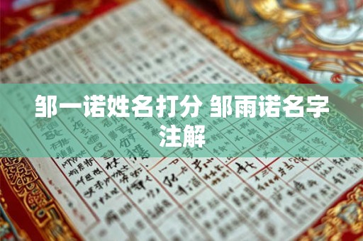 邹一诺姓名打分 邹雨诺名字注解