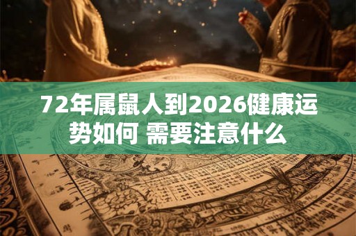 72年属鼠人到2026健康运势如何 需要注意什么