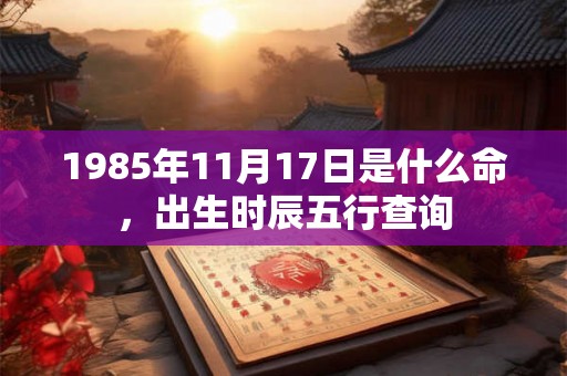 1985年11月17日是什么命，出生时辰五行查询