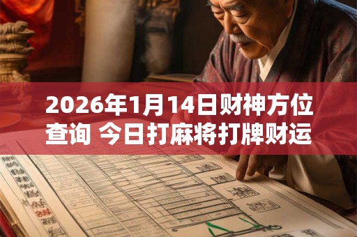 2026年1月14日财神方位查询 今日打麻将打牌财运方位