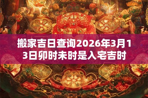 搬家吉日查询2026年3月13日卯时未时是入宅吉时