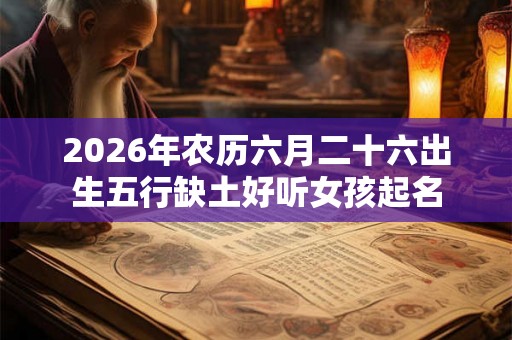 2026年农历六月二十六出生五行缺土好听女孩起名