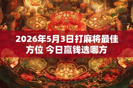 2026年5月3日打麻将最佳方位 今日赢钱选哪方