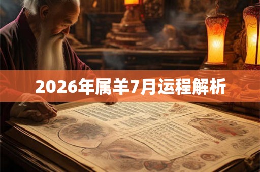 2026年属羊7月运程解析