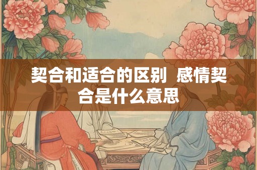 契合和适合的区别  感情契合是什么意思
