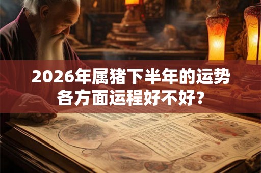 2026年属猪下半年的运势各方面运程好不好? 2026年属猪下半年的运势各方面运程好不好?