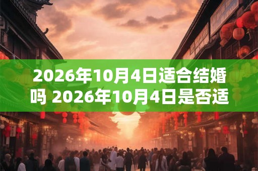 2026年10月4日适合结婚吗 2026年10月4日是否适宜婚礼