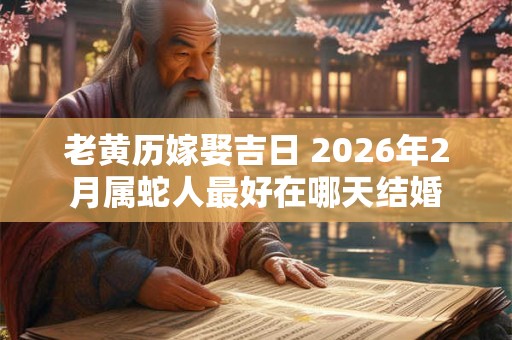 老黄历嫁娶吉日 2026年2月属蛇人最好在哪天结婚