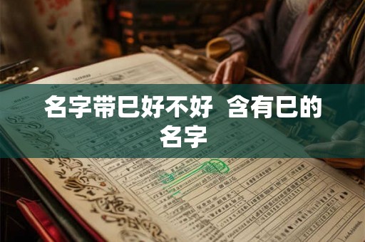 名字带巳好不好  含有巳的名字