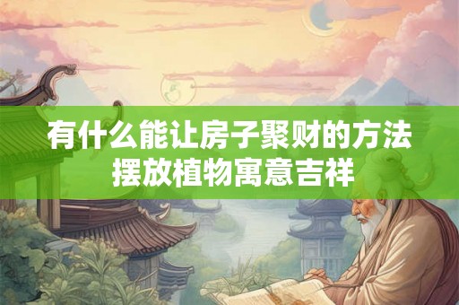 有什么能让房子聚财的方法 摆放植物寓意吉祥