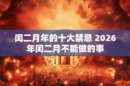 闰二月年的十大禁忌 2026年闰二月不能做的事