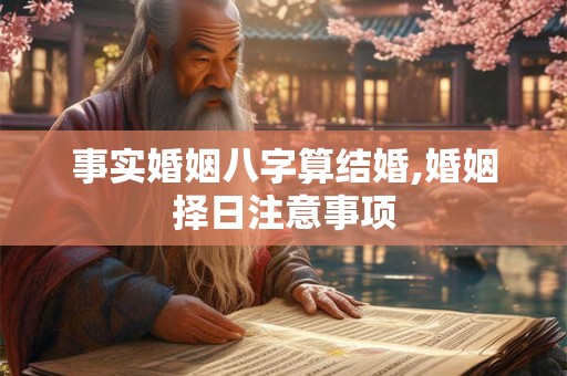 事实婚姻八字算结婚,婚姻择日注意事项