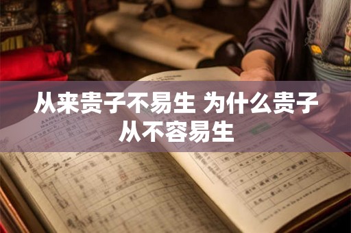 从来贵子不易生 为什么贵子从不容易生 从来贵子不易生 为什么贵子从不容易生