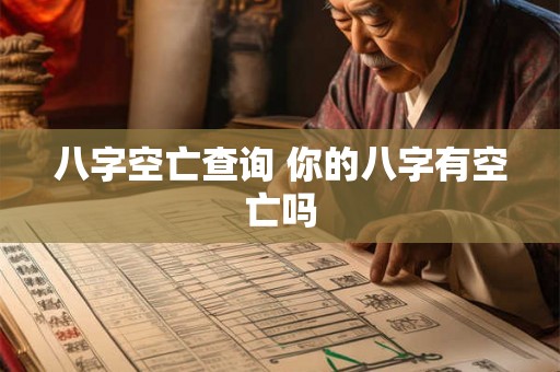 八字空亡查询 你的八字有空亡吗