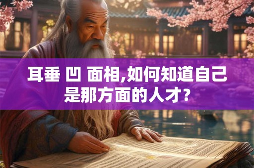 耳垂 凹 面相,如何知道自己是那方面的人才？