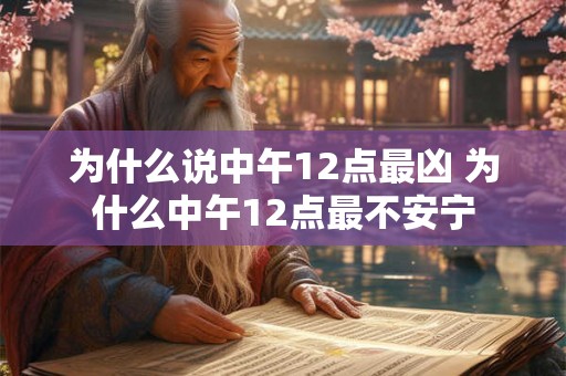 为什么说中午12点最凶 为什么中午12点最不安宁 为什么说中午12点最凶 为什么中午12点最不安宁