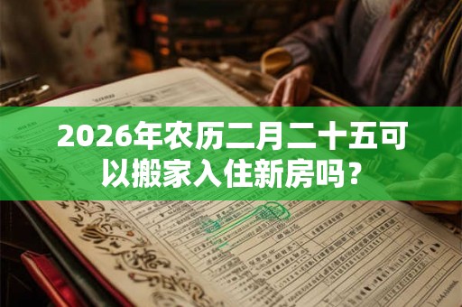 2026年农历二月二十五可以搬家入住新房吗？