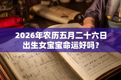 2026年农历五月二十六日出生女宝宝命运好吗？