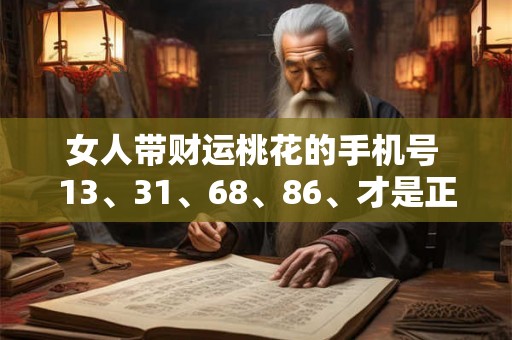 女人带财运桃花的手机号 13、31、68、86、才是正桃花