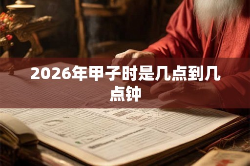 2026年甲子时是几点到几点钟