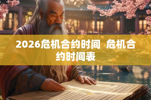 2026危机合约时间  危机合约时间表