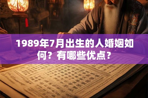 1989年7月出生的人婚姻如何？有哪些优点？