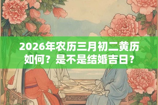 2026年农历三月初二黄历如何？是不是结婚吉日？