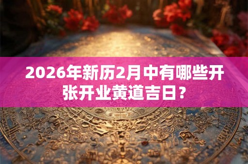 2026年新历2月中有哪些开张开业黄道吉日？