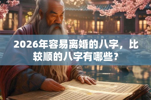 2026年容易离婚的八字，比较顺的八字有哪些？