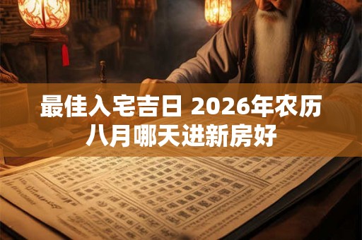 最佳入宅吉日 2026年农历八月哪天进新房好