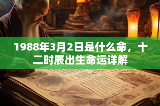 1988年3月2日是什么命，十二时辰出生命运详解
