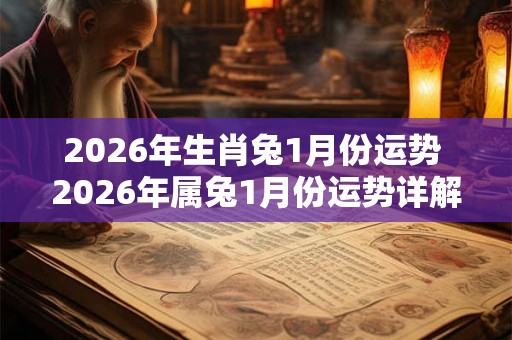 2026年生肖兔1月份运势 2026年属兔1月份运势详解